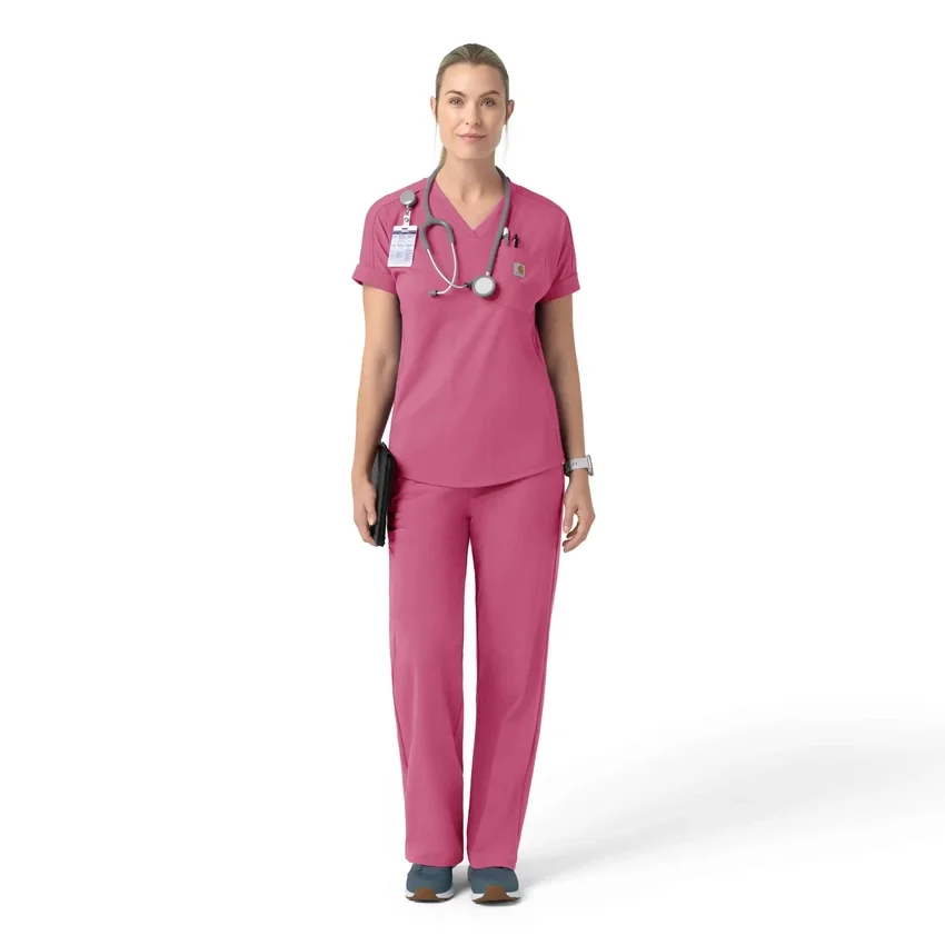 Force Cross-Flex gebreide scrubtop met V-hals voor dames