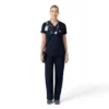 Force Cross-Flex gebreide scrubtop met V-hals voor dames