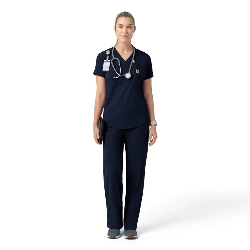 Force Cross-Flex gebreide scrubtop met V-hals voor dames