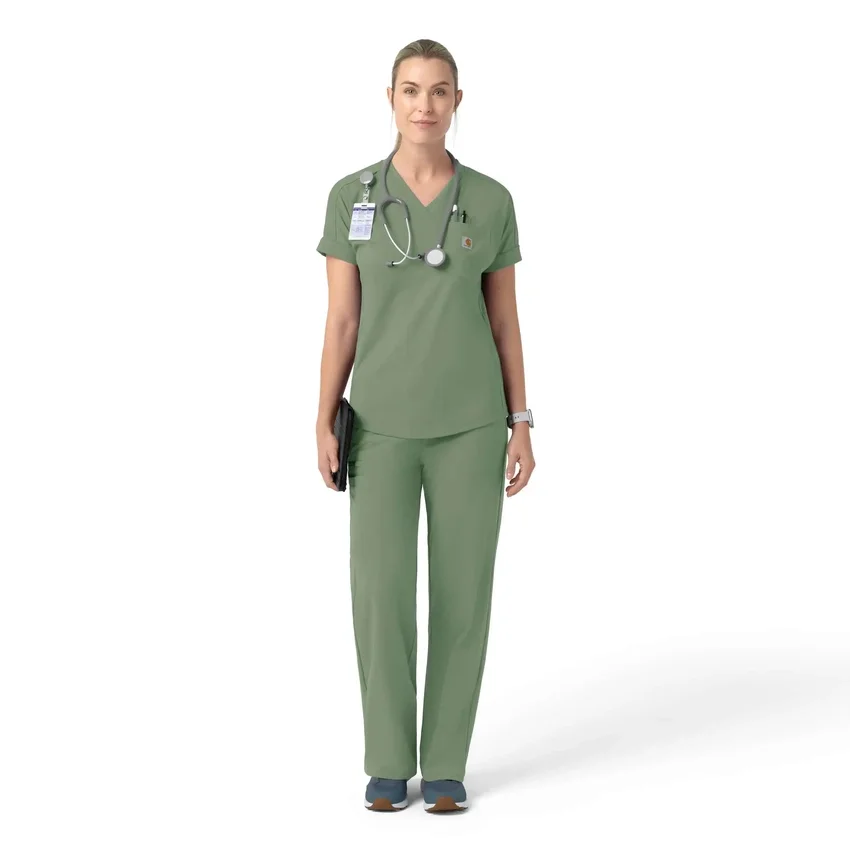 Force Cross-Flex gebreide scrubtop met V-hals voor dames