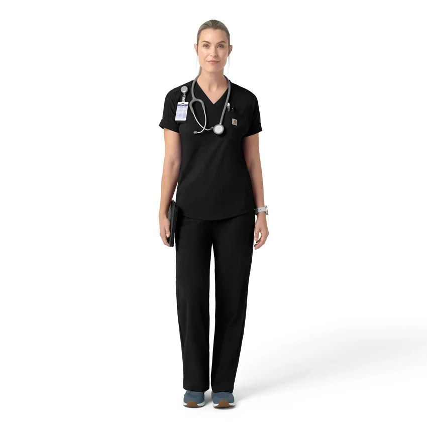 Force Cross-Flex gebreide scrubtop met V-hals voor dames