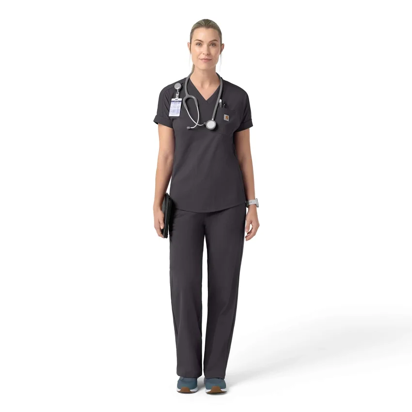 Force Cross-Flex gebreide scrubtop met V-hals voor dames