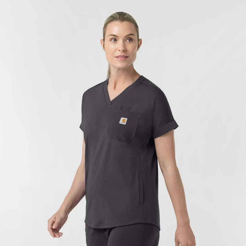 Force Cross-Flex gebreide scrubtop met V-hals voor dames