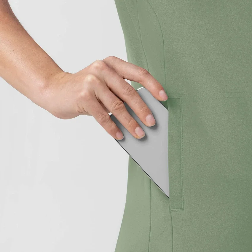Force Cross-Flex gebreide scrubtop met V-hals voor dames