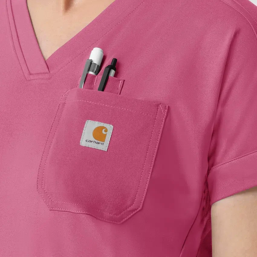 Force Cross-Flex gebreide scrubtop met V-hals voor dames