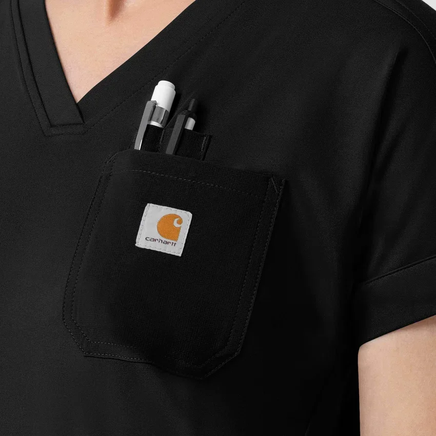 Force Cross-Flex gebreide scrubtop met V-hals voor dames