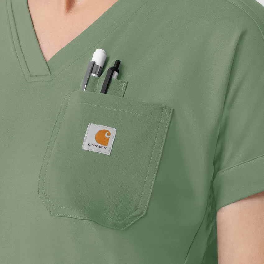 Force Cross-Flex gebreide scrubtop met V-hals voor dames