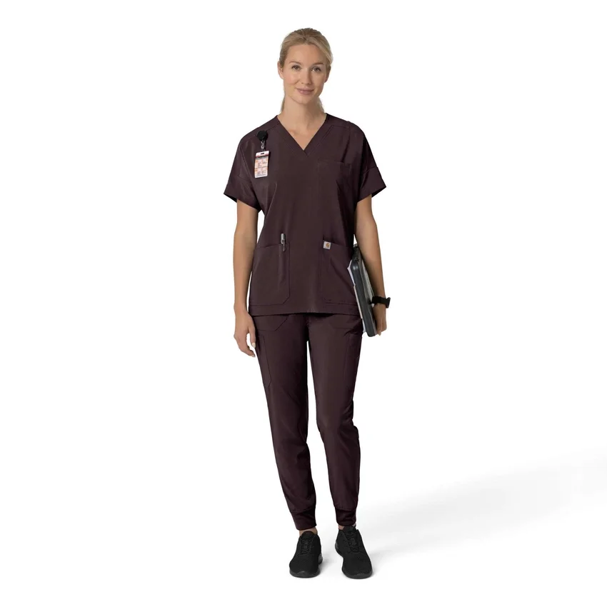 Force Cross-Flex oversized scrubtop met V-hals voor dames