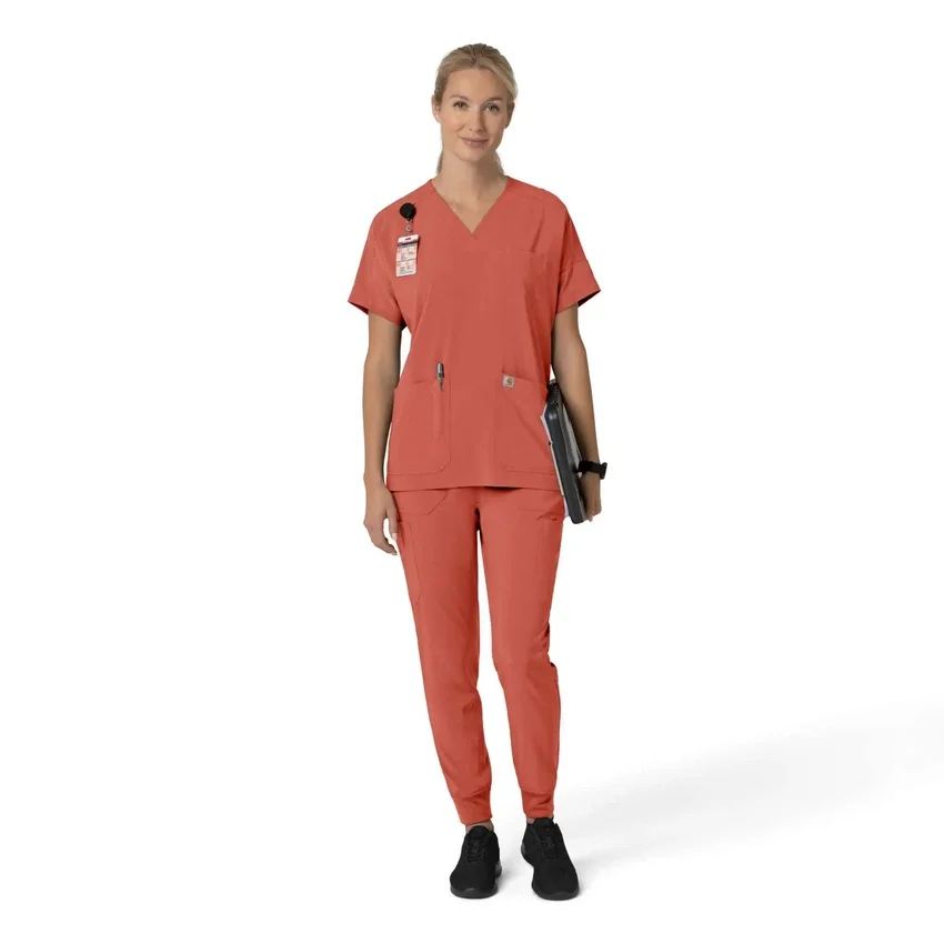 Force Cross-Flex oversized scrubtop met V-hals voor dames