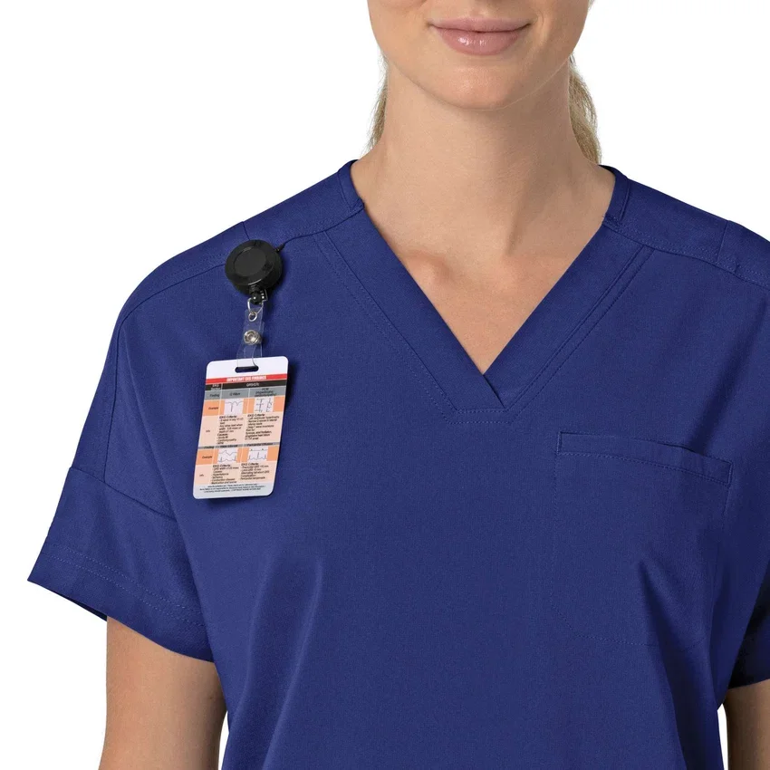 Force Cross-Flex oversized scrubtop met V-hals voor dames