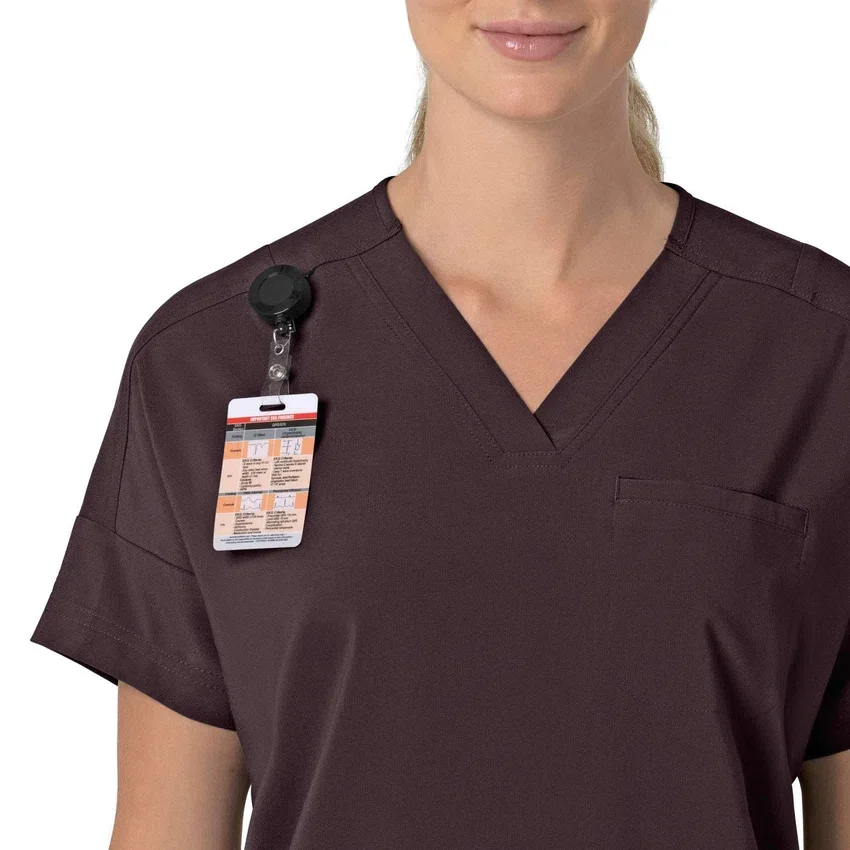 Force Cross-Flex oversized scrubtop met V-hals voor dames
