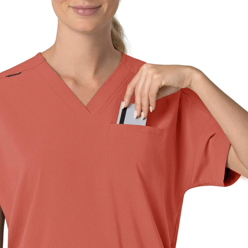 Force Cross-Flex oversized scrubtop met V-hals voor dames