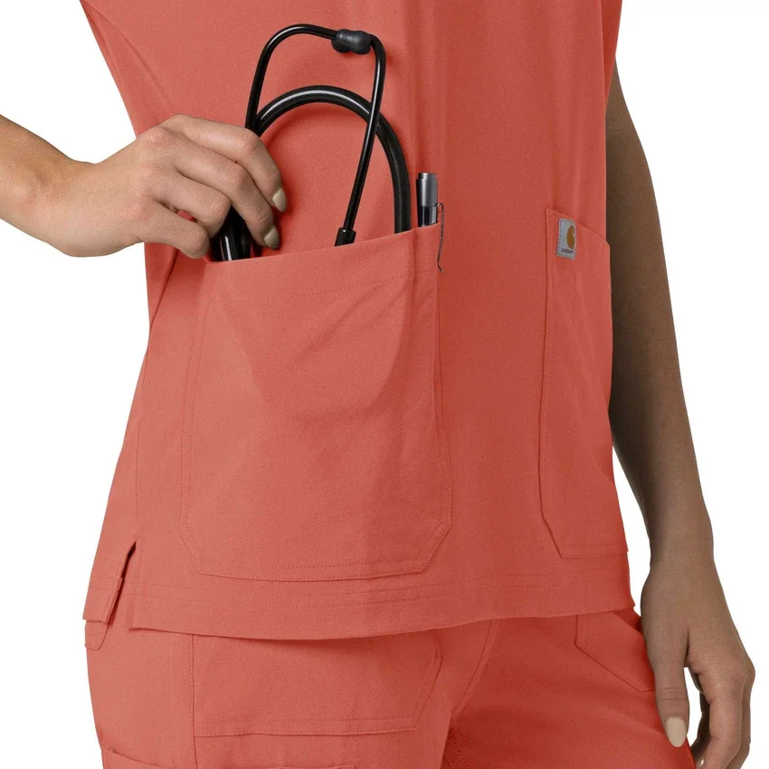 Force Cross-Flex oversized scrubtop met V-hals voor dames