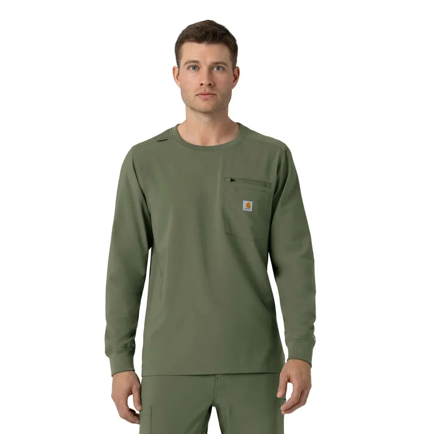 Force Cross-Flex scrubshirt met ronde hals en lange armstukken
