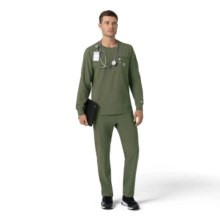 Force Cross-Flex scrubshirt met ronde hals en lange armstukken