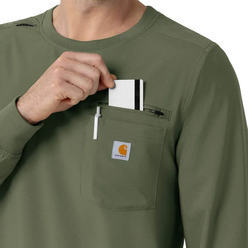 Force Cross-Flex scrubshirt met ronde hals en lange armstukken
