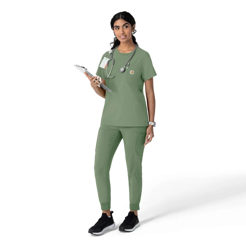 Force Cross-Flex-scrubtop met ronde hals voor dames