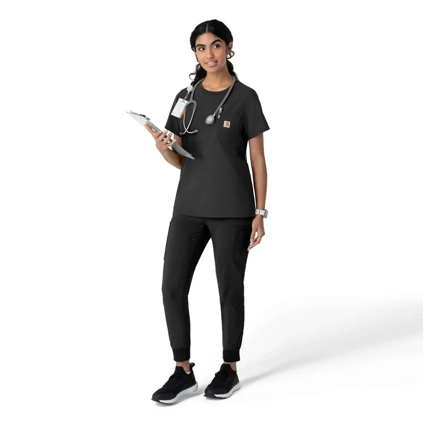 Force Cross-Flex-scrubtop met ronde hals voor dames