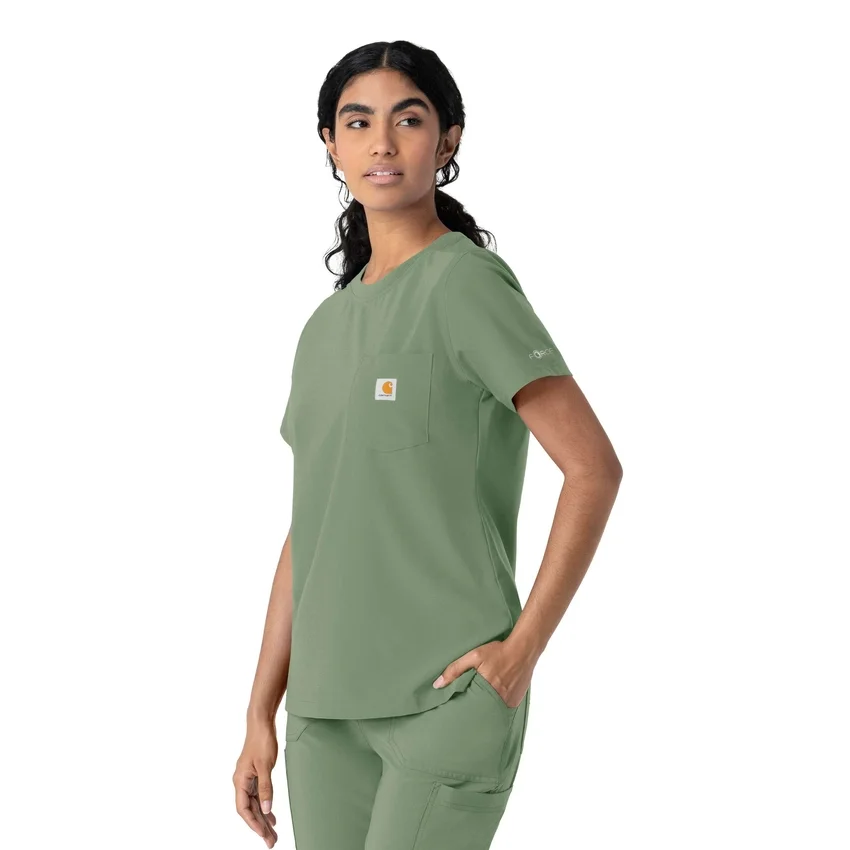 Force Cross-Flex-scrubtop met ronde hals voor dames