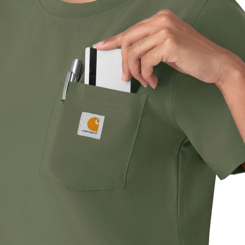 Force Cross-Flex-scrubtop met ronde hals voor dames