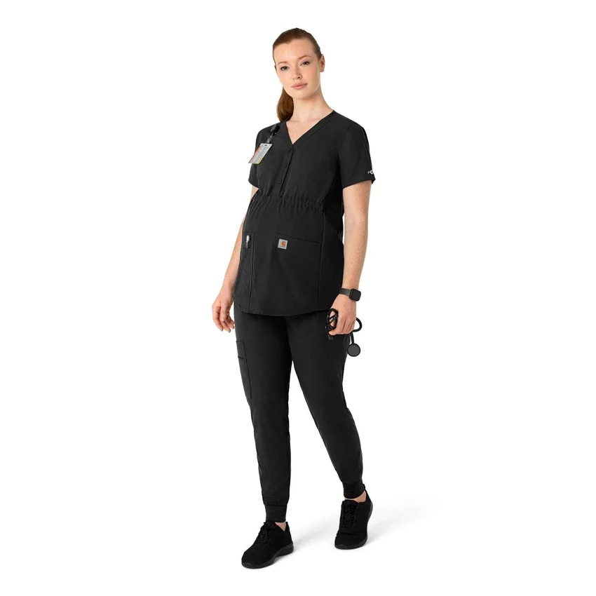 Force Essentials Henley-zwangerschapsscrubtop voor dames