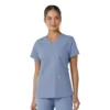 Force Essentials-scrubtop met V-hals en gebreide panelen voor dames