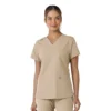 Force Essentials-scrubtop met V-hals en gebreide panelen voor dames