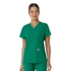 Force Essentials-scrubtop met V-hals en gebreide panelen voor dames