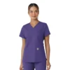 Force Essentials-scrubtop met V-hals en gebreide panelen voor dames
