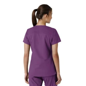 Force Essentials-scrubtop met V-hals en gebreide panelen voor dames