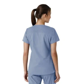 Force Essentials-scrubtop met V-hals en gebreide panelen voor dames