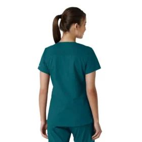 Force Essentials-scrubtop met V-hals en gebreide panelen voor dames