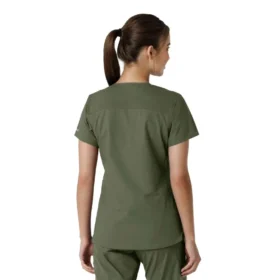 Force Essentials-scrubtop met V-hals en gebreide panelen voor dames