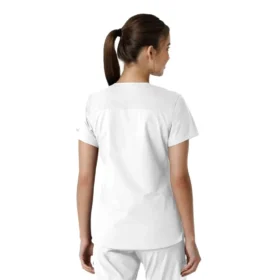 Force Essentials-scrubtop met V-hals en gebreide panelen voor dames