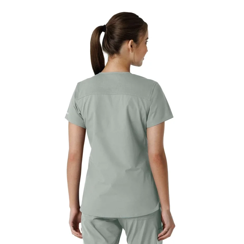 Force Essentials-scrubtop met V-hals en gebreide panelen voor dames