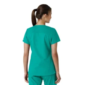 Force Essentials-scrubtop met V-hals en gebreide panelen voor dames