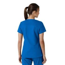 Force Essentials-scrubtop met V-hals en gebreide panelen voor dames