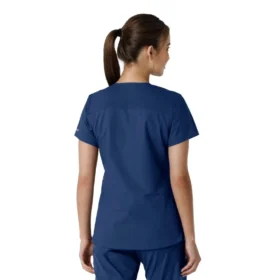 Force Essentials-scrubtop met V-hals en gebreide panelen voor dames