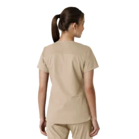 Force Essentials-scrubtop met V-hals en gebreide panelen voor dames