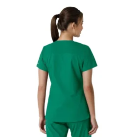 Force Essentials-scrubtop met V-hals en gebreide panelen voor dames
