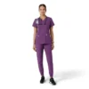 Force Essentials-scrubtop met V-hals en gebreide panelen voor dames
