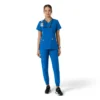 Force Essentials-scrubtop met V-hals en gebreide panelen voor dames