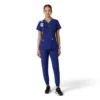 Force Essentials-scrubtop met V-hals en gebreide panelen voor dames