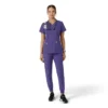 Force Essentials-scrubtop met V-hals en gebreide panelen voor dames