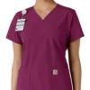 Force Essentials-scrubtop met V-hals en gebreide panelen voor dames