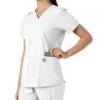 Force Essentials-scrubtop met V-hals en gebreide panelen voor dames