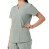 Force Essentials-scrubtop met V-hals en gebreide panelen voor dames