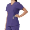 Force Essentials-scrubtop met V-hals en gebreide panelen voor dames