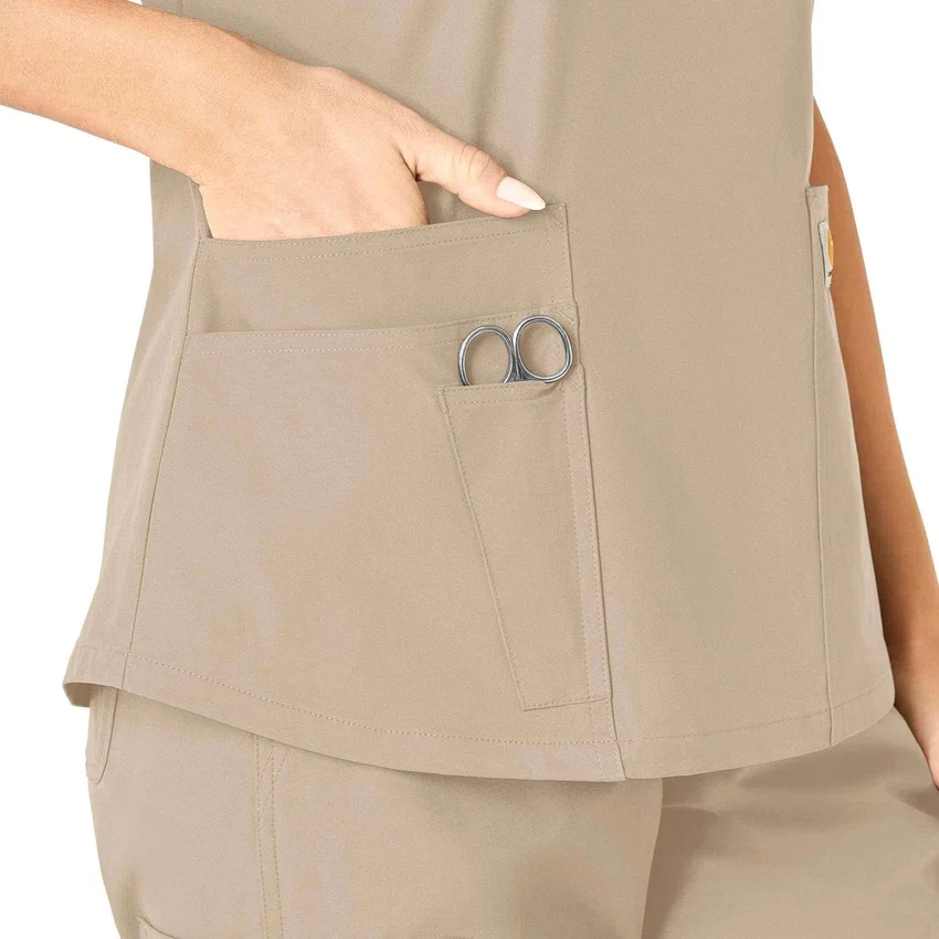 Force Essentials-scrubtop met V-hals voor dames