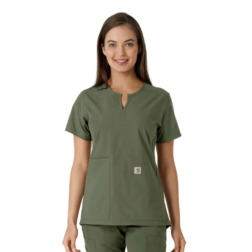 Force Essentials-tuniek met V-hals en gebreide panelen voor dames